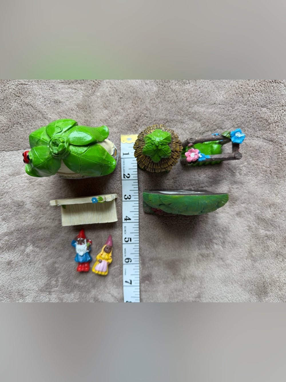 Whimsical Pinecone Gnome Fairy Garden 7-pc set - Picture 7 of 7